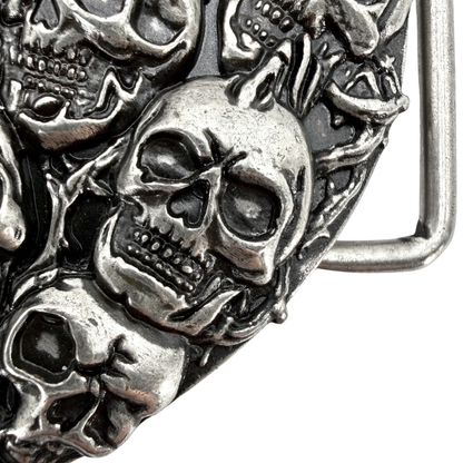Hebilla de Cinturón Le Losange Skull Plateada