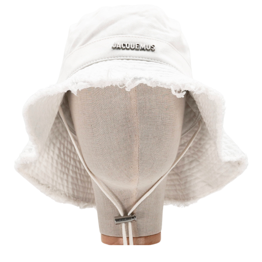 Bucket Hat Jacquemus Le bob Artichaut Blanco Distressed