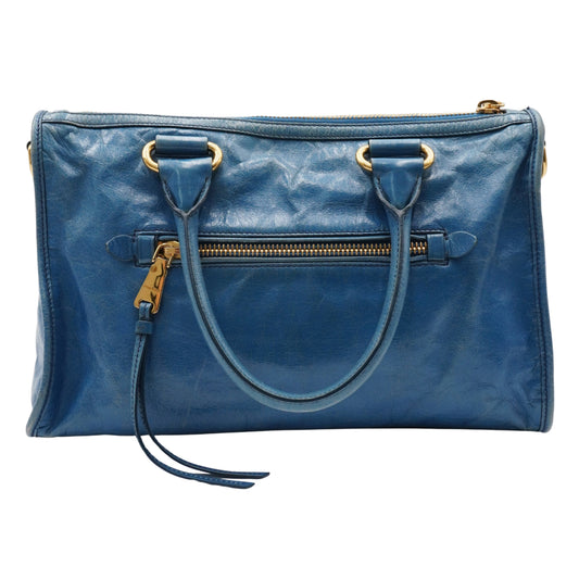 Bolsa Miu Miu Blue Glazed Leather