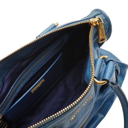 Bolsa Miu Miu Blue Glazed Leather