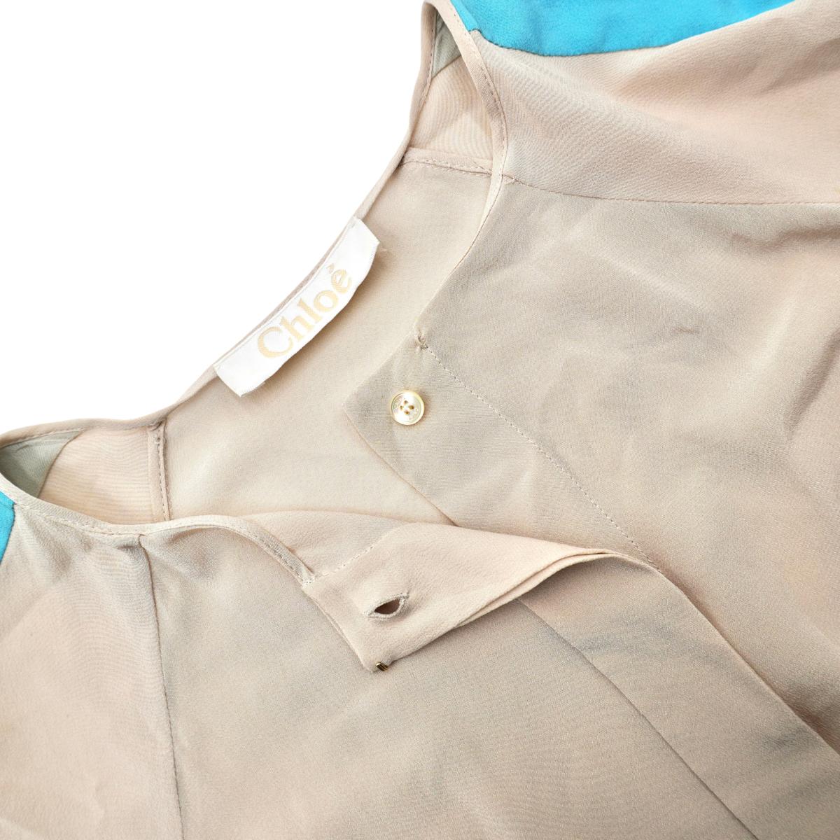 Blusa Chloé Silk Blue Stripe