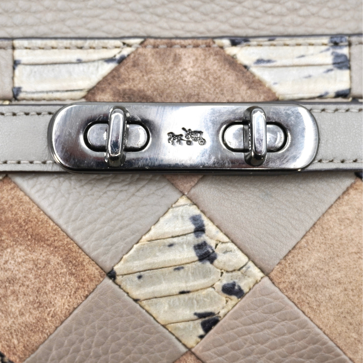 Bolsa Coach Swagger Patchwork Leather Satchel