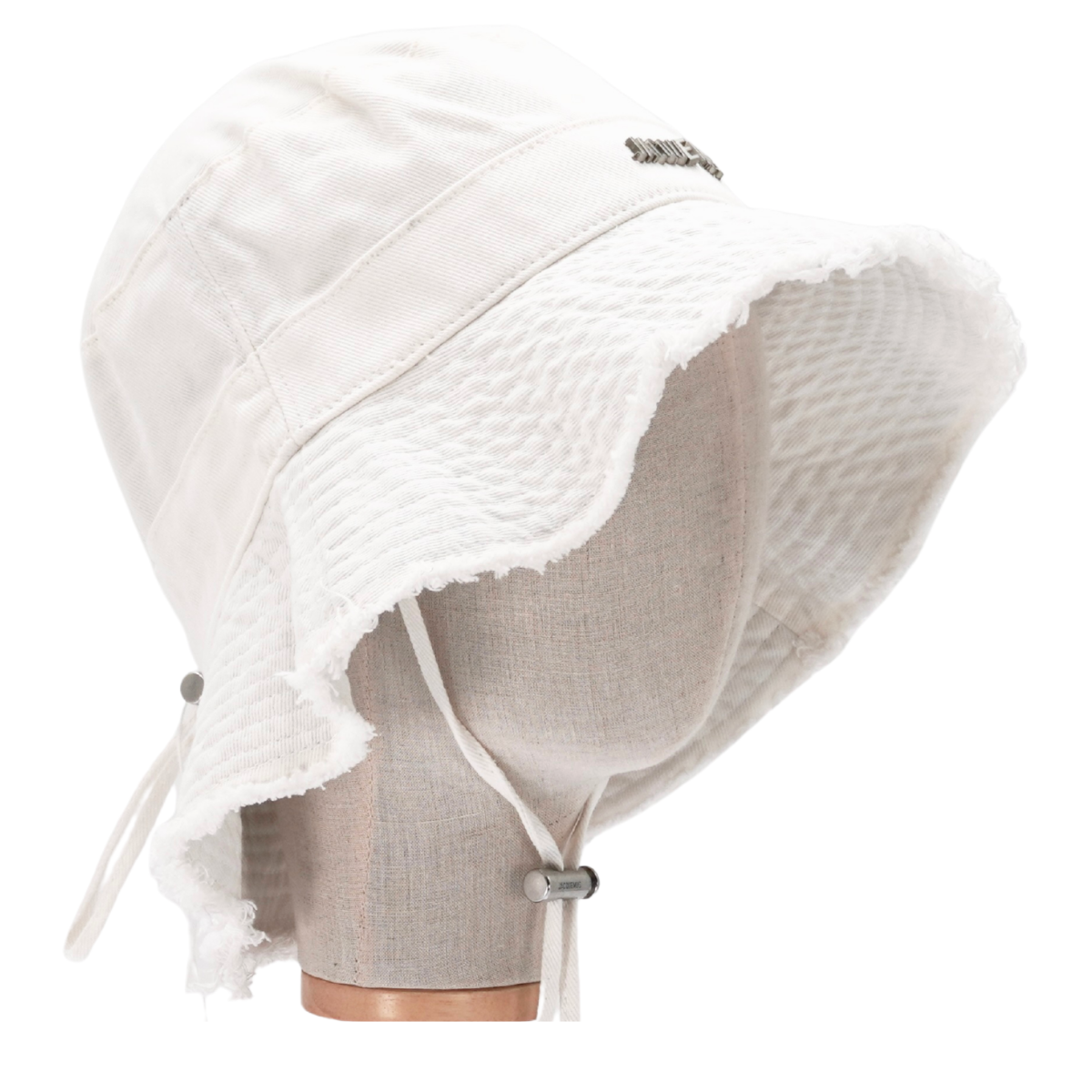 Bucket Hat Jacquemus Le bob Artichaut Blanco Distressed