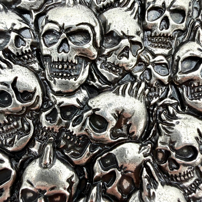 Hebilla de Cinturón Le Losange Skull Plateada