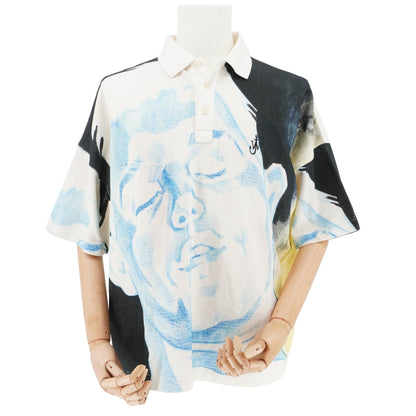 Playera Polo JW Anderson Blue Graphic Face Print