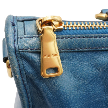 Bolsa Miu Miu Blue Glazed Leather