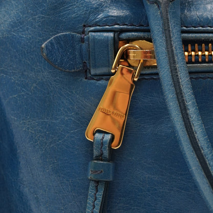 Bolsa Miu Miu Blue Glazed Leather