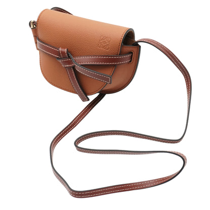 Loewe Caramel Brown Leather Mini Gate Crossbody Bag