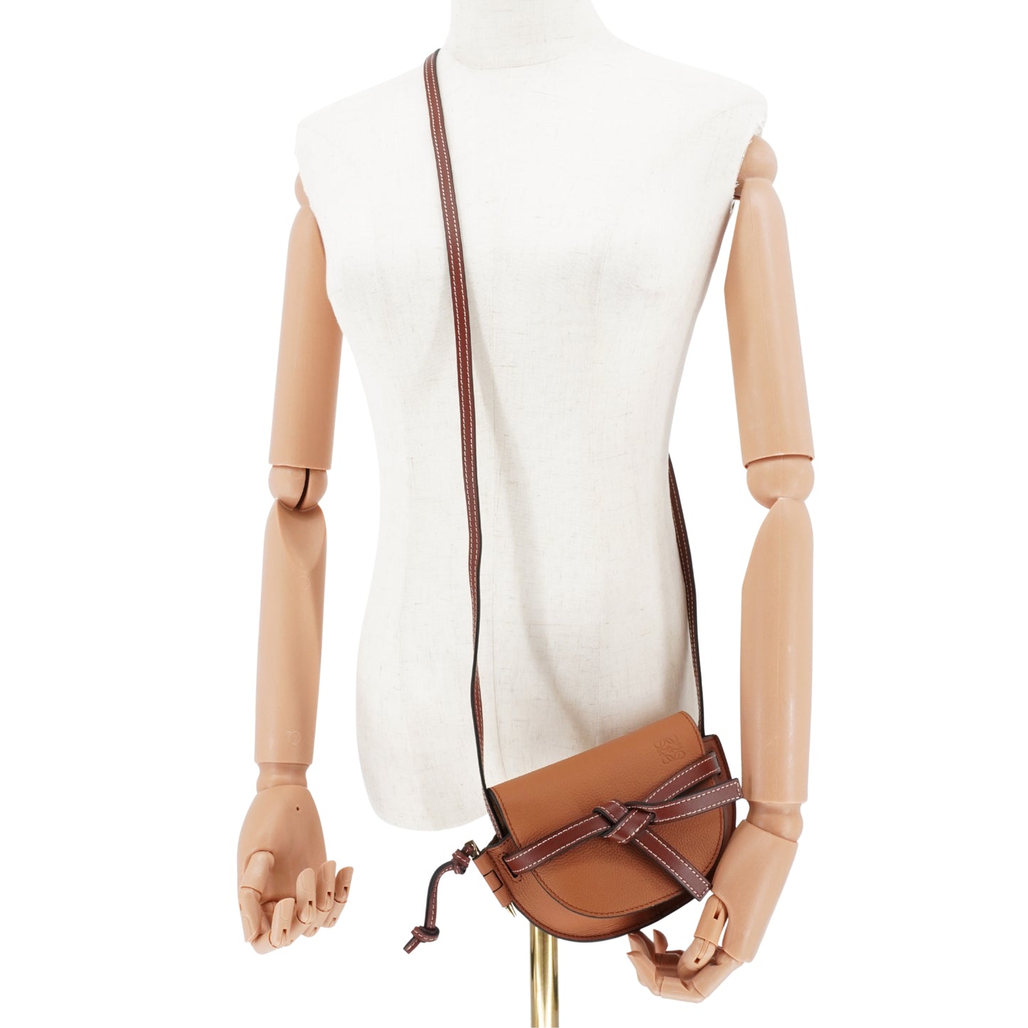 Loewe Caramel Brown Leather Mini Gate Crossbody Bag