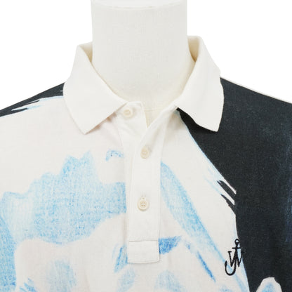 Playera Polo JW Anderson Blue Graphic Face Print
