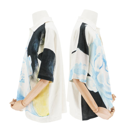 Playera Polo JW Anderson Blue Graphic Face Print