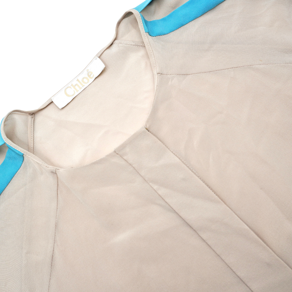 Blusa Chloé Silk Blue Stripe