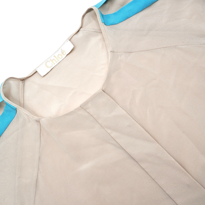 Blusa Chloé Silk Blue Stripe