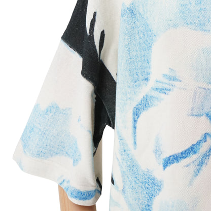Playera Polo JW Anderson Blue Graphic Face Print