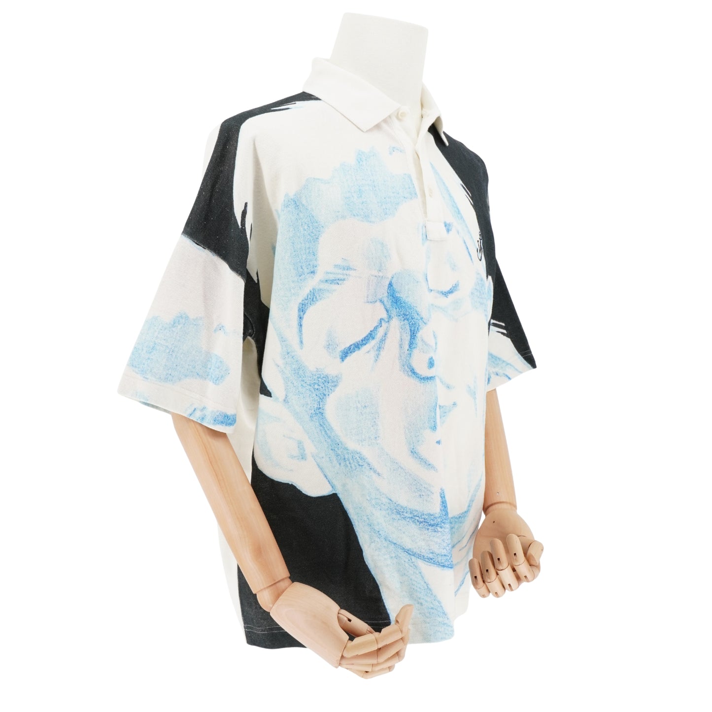 Playera Polo JW Anderson Blue Graphic Face Print