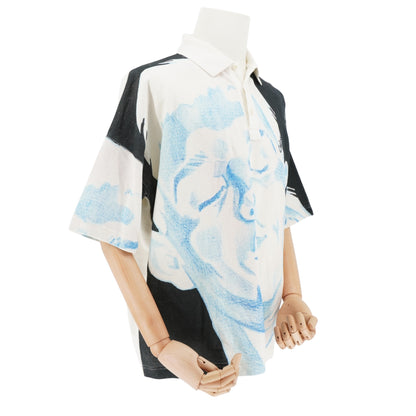 Playera Polo JW Anderson Blue Graphic Face Print