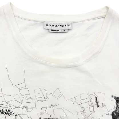Playera Alexander McQueen London Map Skull Blanco