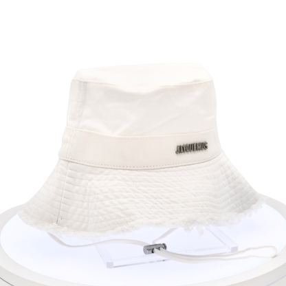 Bucket Hat Jacquemus Le bob Artichaut Blanco Distressed