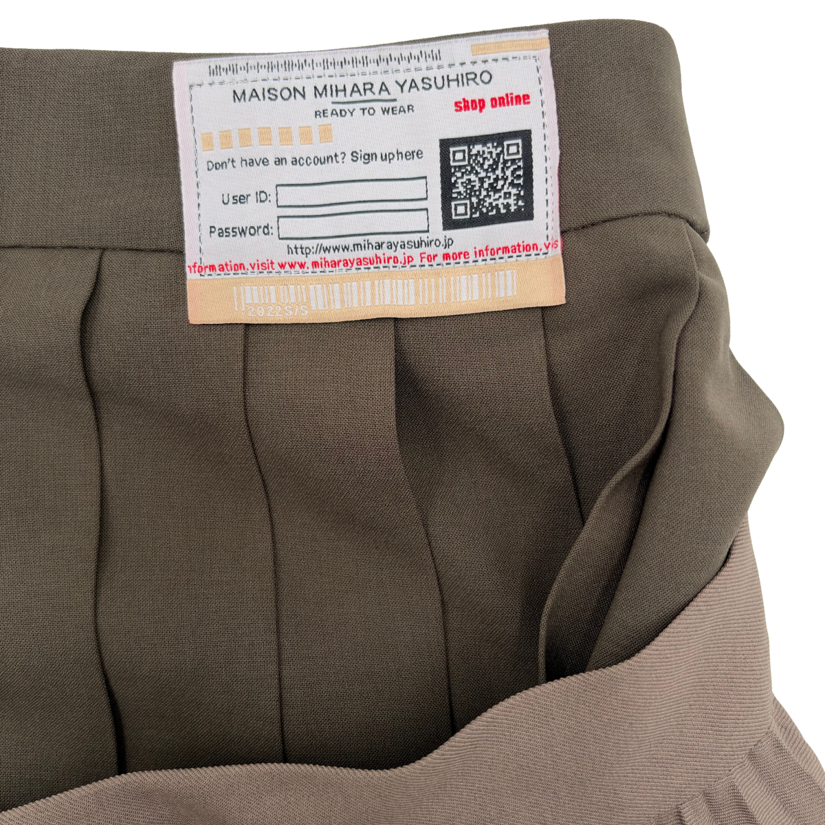 Falda Mihara Yasuhiro MMY Pleated Gris