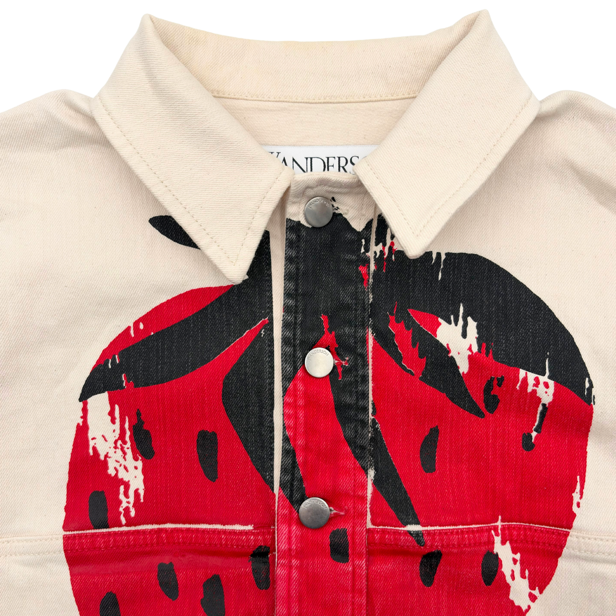 Chamarra JW Anderson Strawberry Print Cream