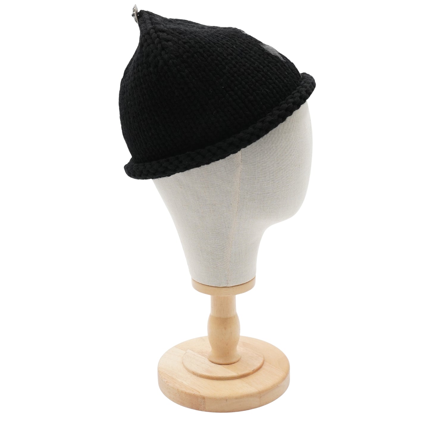 Chrome Hearts Beanie Silver Base Black Stitched Cross Frozen Cap