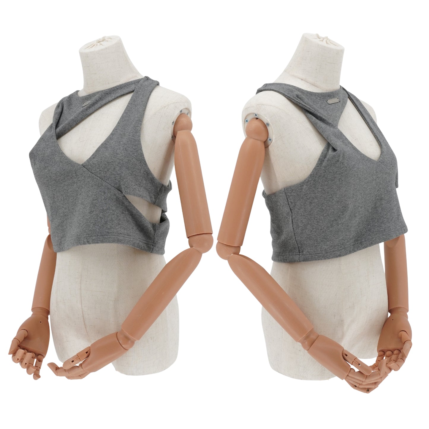 Blusa Heliot Emil Tank Top Asymmetric Cut-Out Grey