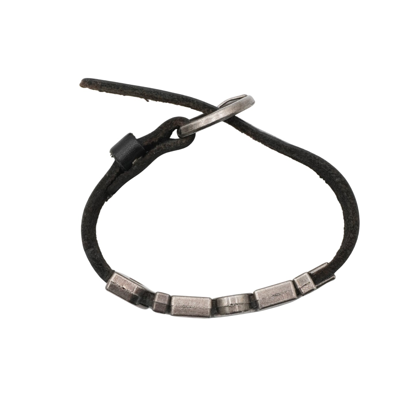Pulsera Diesel Logo Leather and Steel Black