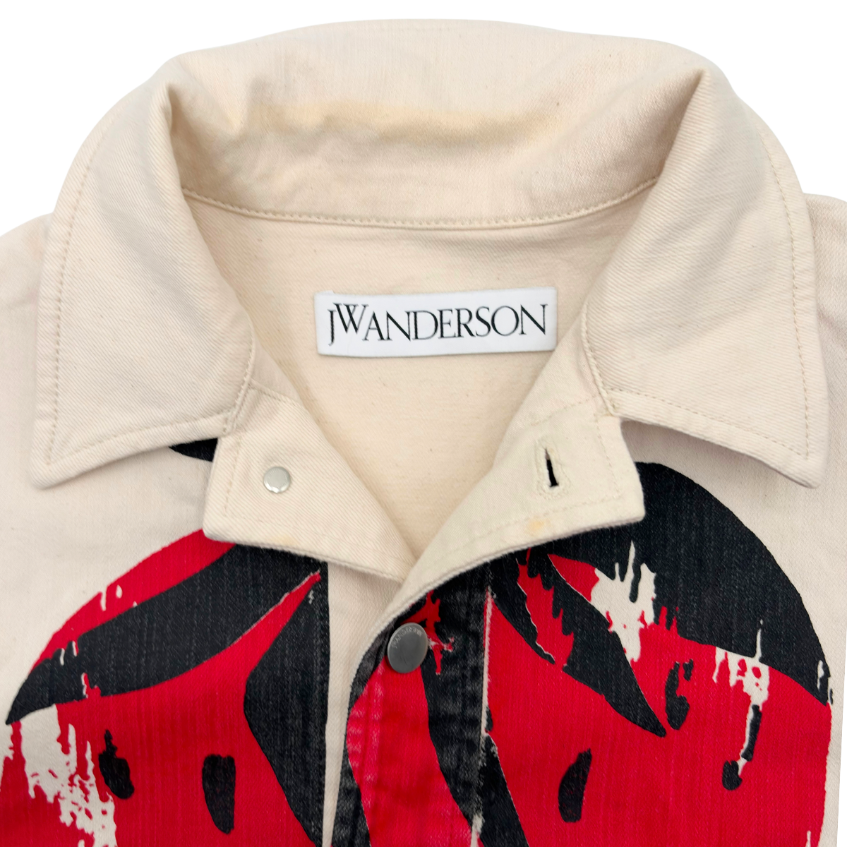 Chamarra JW Anderson Strawberry Print Cream