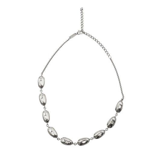 Collar Diesel Sculptural Metal Link Silver