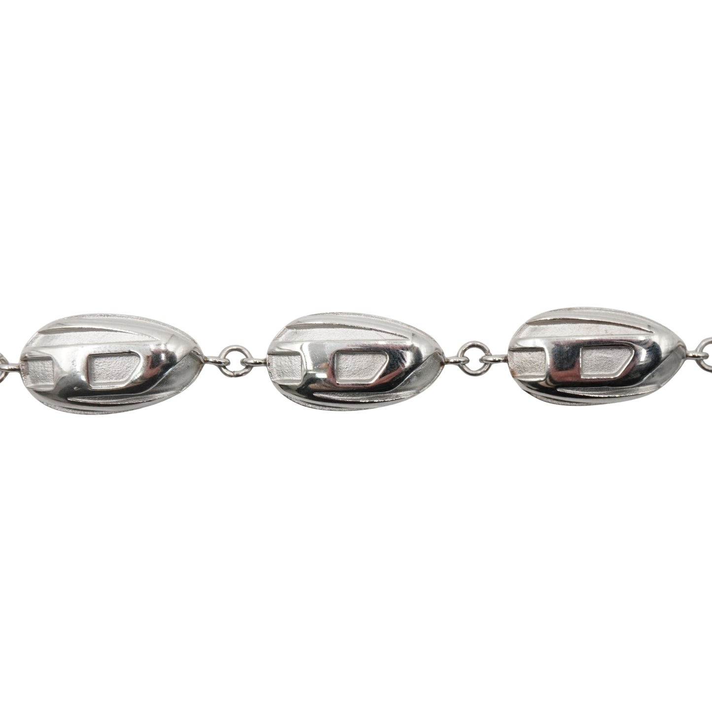 Collar Diesel Sculptural Metal Link Silver