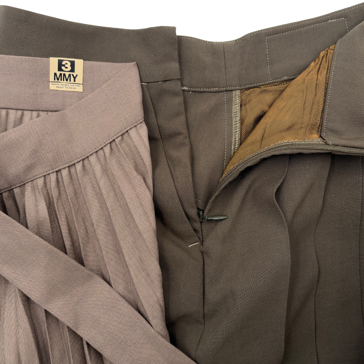 Falda Mihara Yasuhiro MMY Pleated Gris