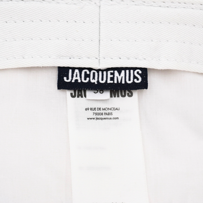 Bucket Hat Jacquemus Le bob Artichaut Blanco Distressed