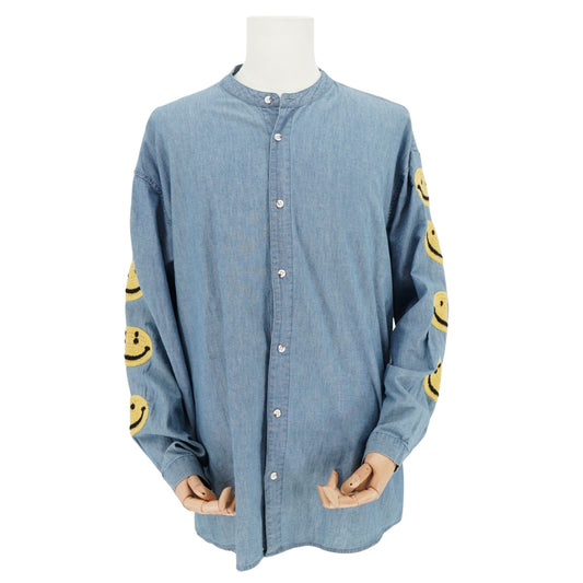 Camisa Kapital denim con parches smiley