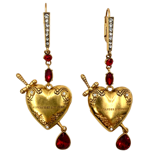 Aretes Alexander McQueen Heart Gold