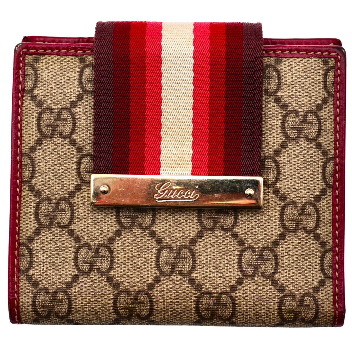 Cartera Gucci GG Supreme Web Roja