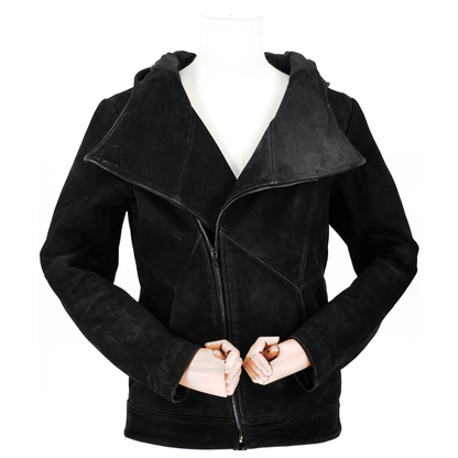 Chamarra Rick Owens Stooges Diagonal Zip Suede