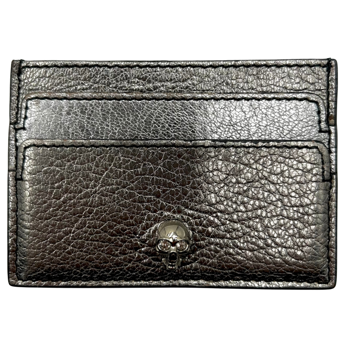 Tarjetero Alexander McQueen Skull Plateado