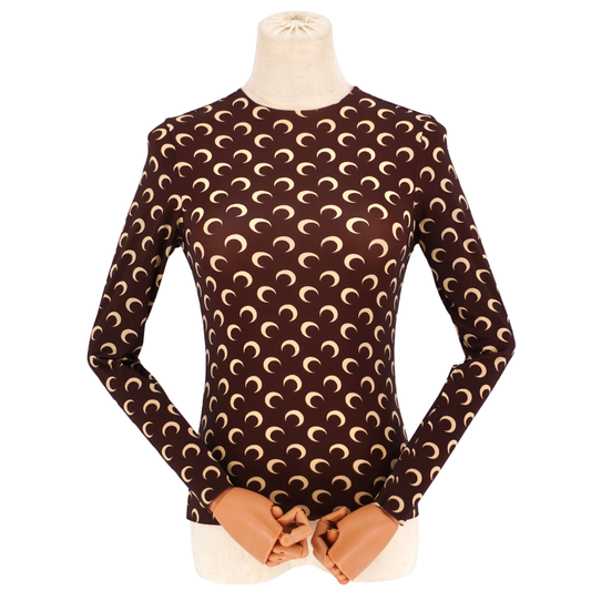 Top Marine Serre Moon Print Brown