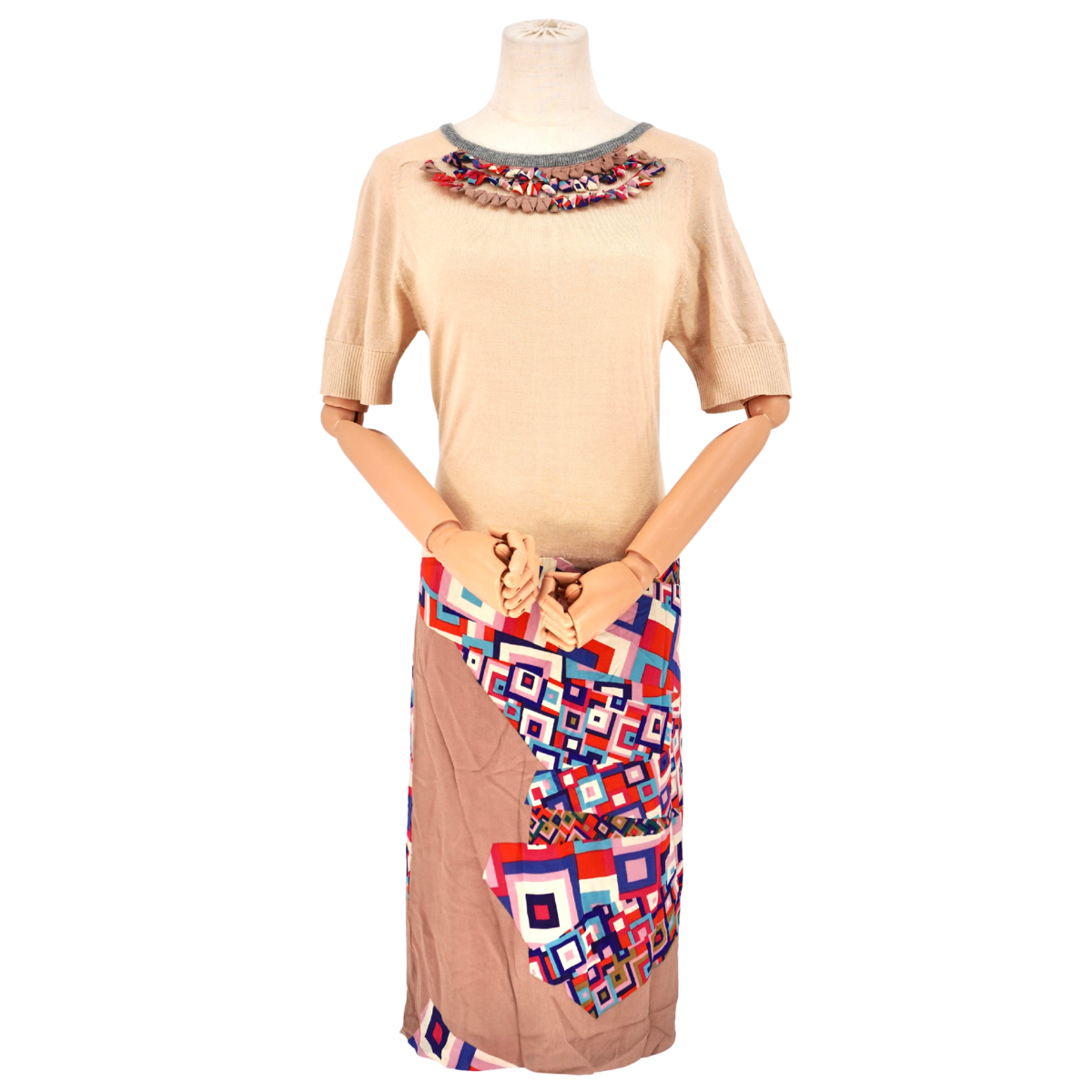 Vestido Dries Van Noten Knitted Patchwork