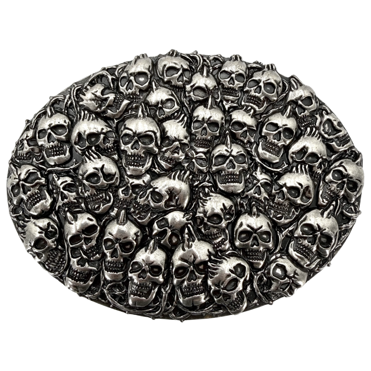 Hebilla de Cinturón Le Losange Skull Plateada
