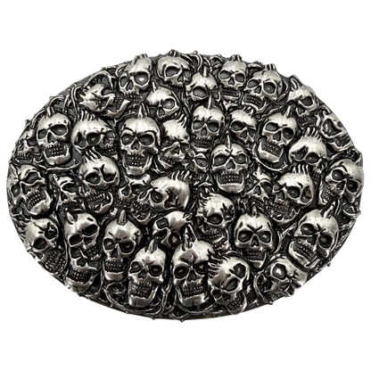 Hebilla de Cinturón Le Losange Skull Plateada