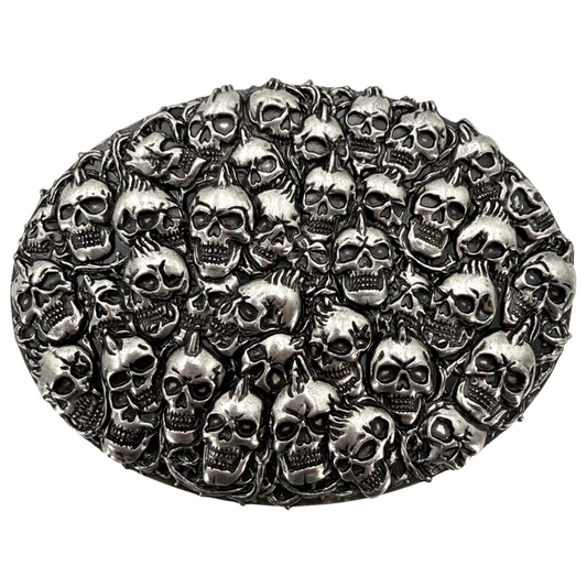 Hebilla de Cinturón Le Losange Skull Plateada