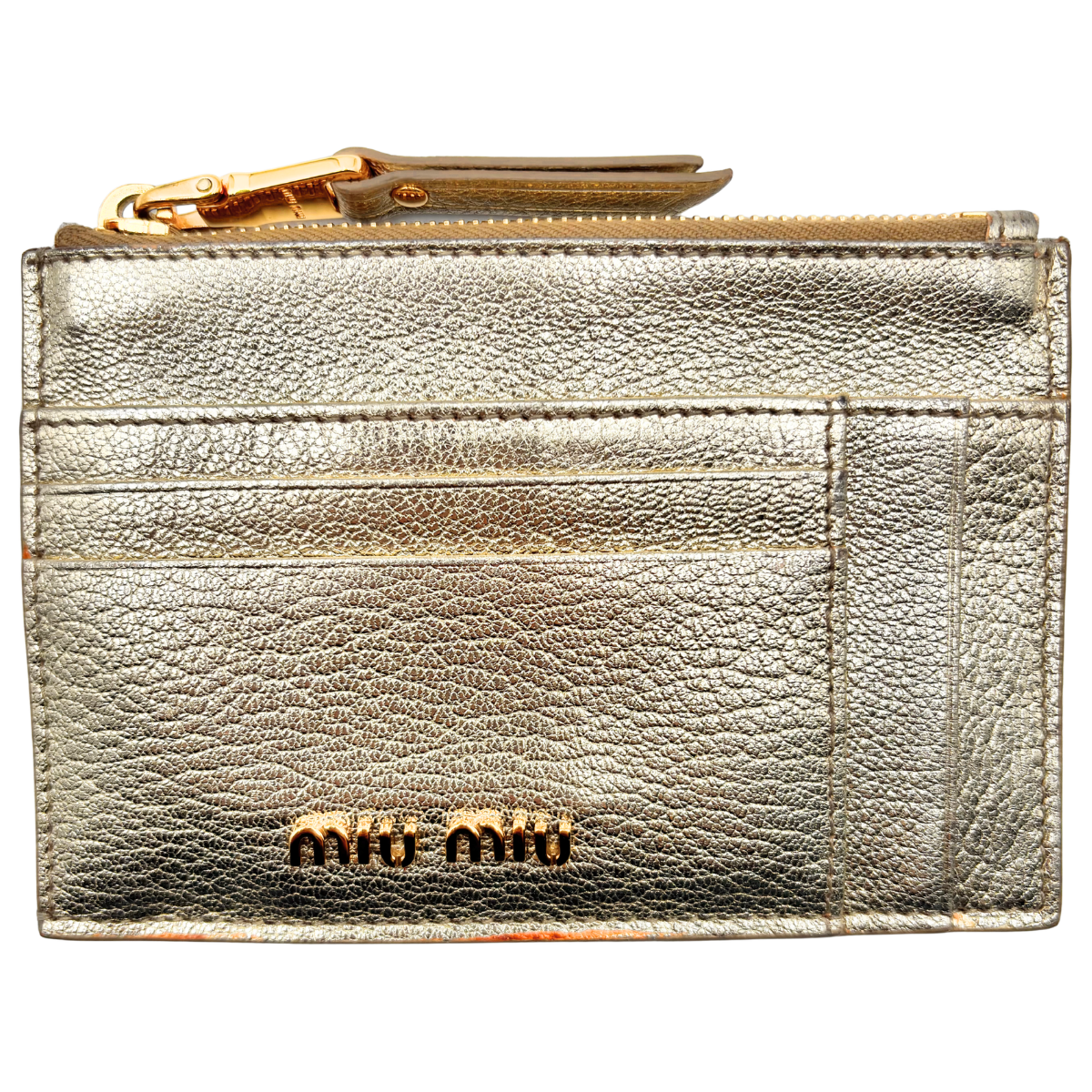 Tarjetero Miu Miu Dorado