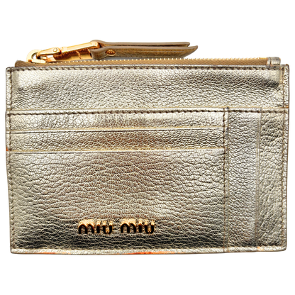 Tarjetero Miu Miu Dorado