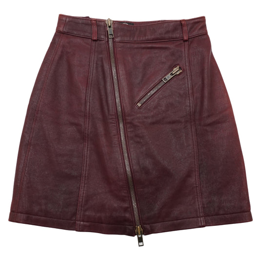 Minifalda Alexander Mcqueen Cuero Roja