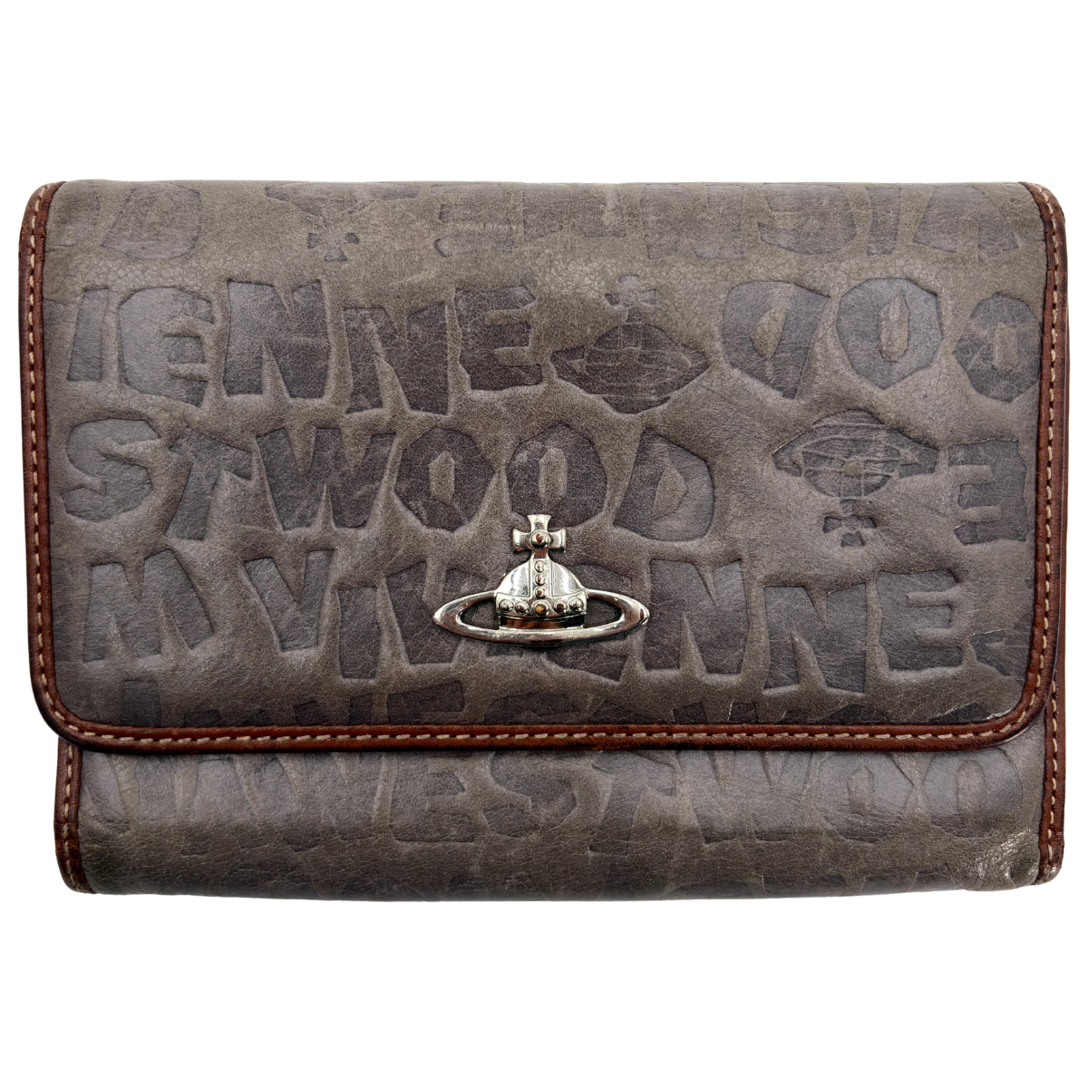 Cartera Vivienne Westwood Embossed Logo Gris