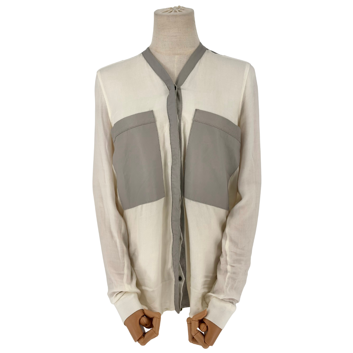 Camisa Helmut Lang Sheepskin Trimmed Shirt