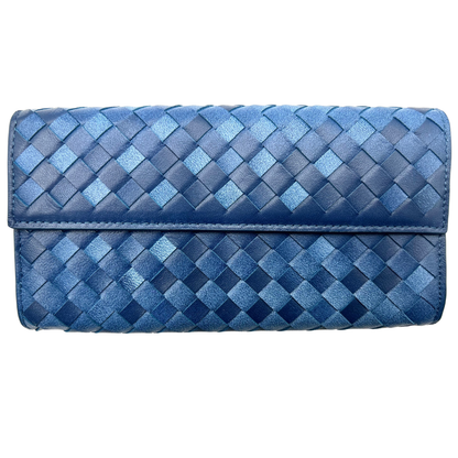 Cartera Bottega Veneta Intrecciato Azul