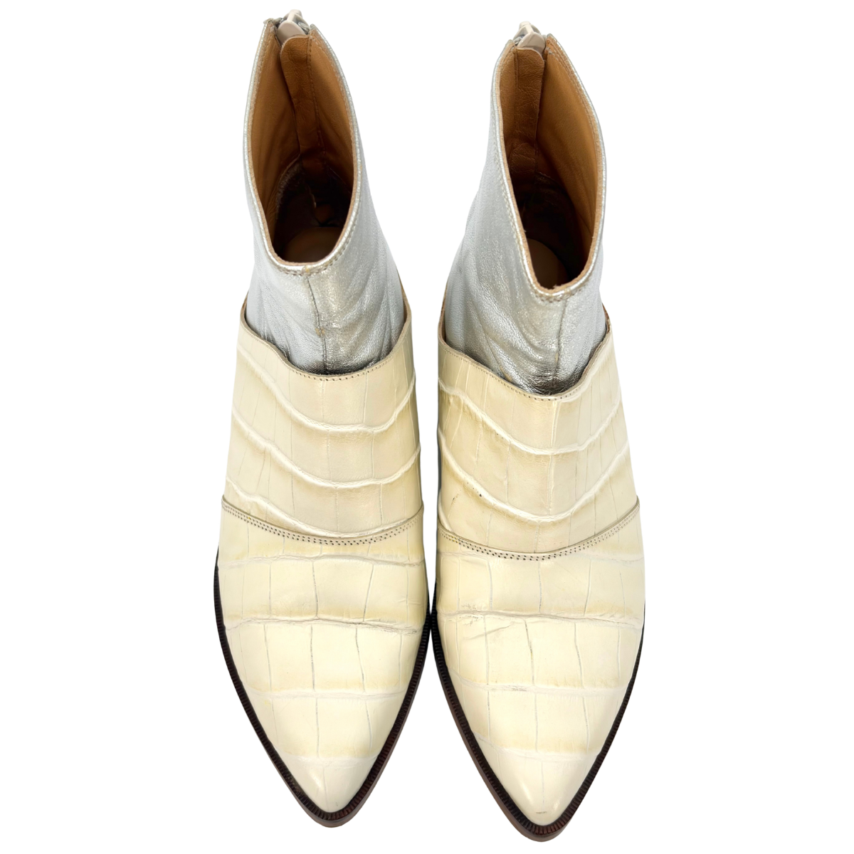 Botines MM6 Maison Margiela Leather Croc Metallic