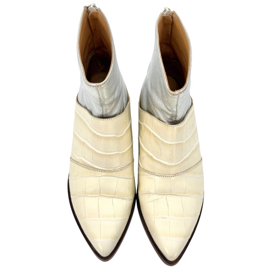 Botines MM6 Maison Margiela Leather Croc Metallic